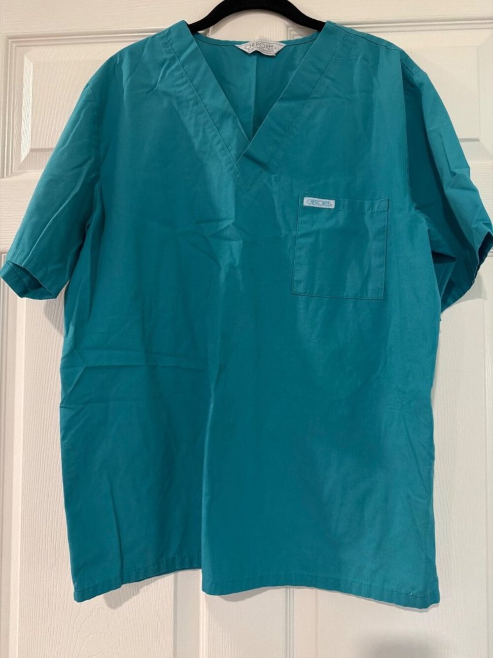 Cherokee Unisex Teal V-Neck Scrub Top With Pocket